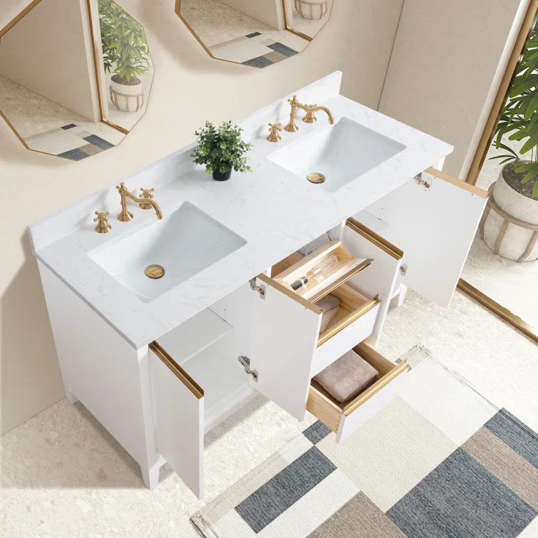60 Double Bathroom Vanity with Top