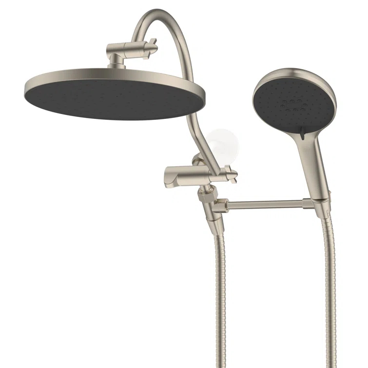 Self-cleaning 10" High Pressure Rainfall Shower Head with Hand Sprayer