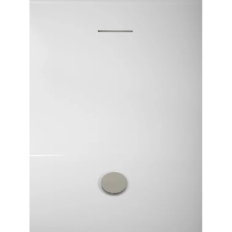 63" Streamline Soaking Freestanding Tub and Tray With Internal Drain