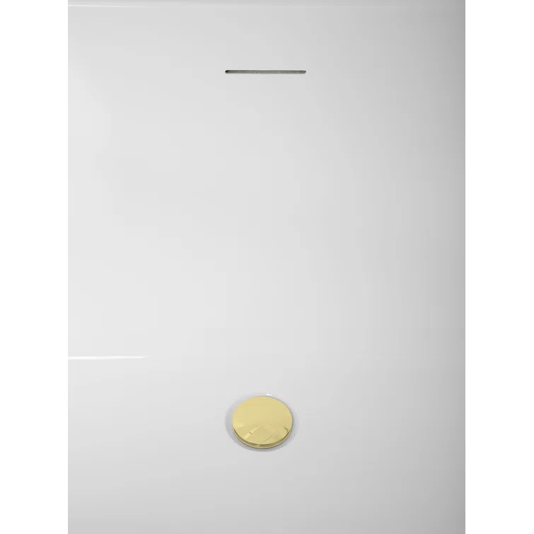 63" Streamline Soaking Freestanding Tub and Tray With Internal Drain