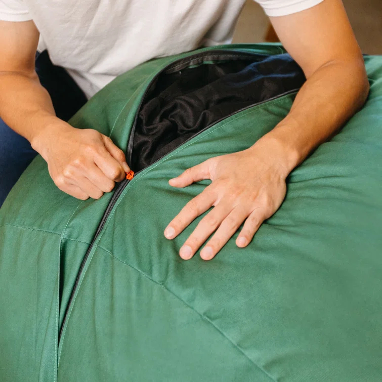 Big Joe Medium 3 Foot Foam Filled Bean Bag Chair with Soft Removeable Cover