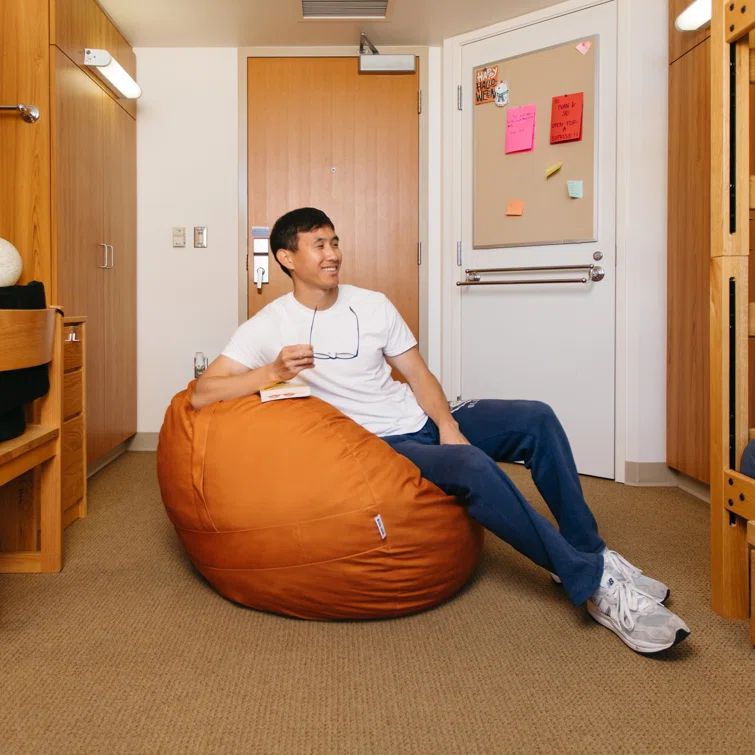 Big Joe Medium 3 Foot Foam Filled Bean Bag Chair with Soft Removeable Cover