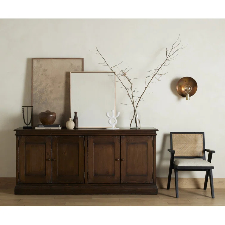 Avant Natural Black Oak and Cane Arm Chair