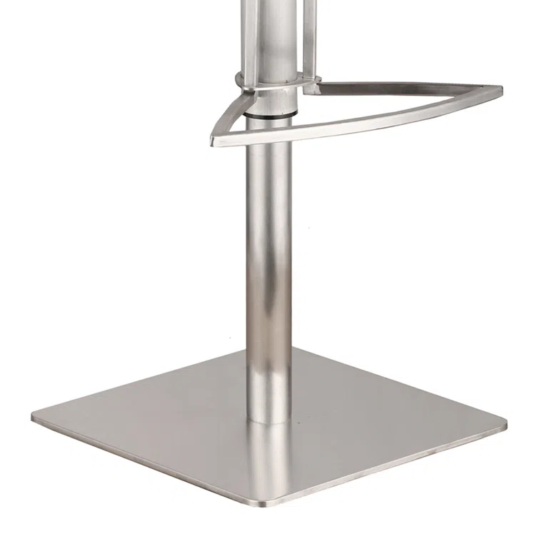 Cafa Adjustable Swivel Walnut Wood and Stainless Steel Metal Bar Stool