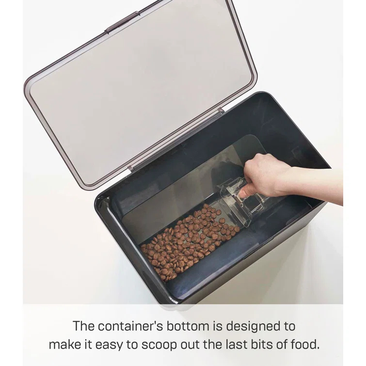 Yamazaki Home Airtight Pet Food Medium Storage Container With Transparent Lid, 1.6 gallons