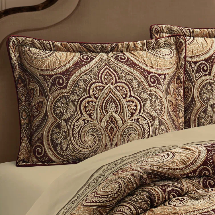 California King Ivory Woven Damask Comforter Set