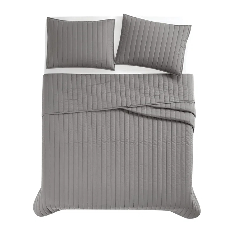 Brooklyn Loom Oversized Cotton Percale 3 Piece Quilt Set
