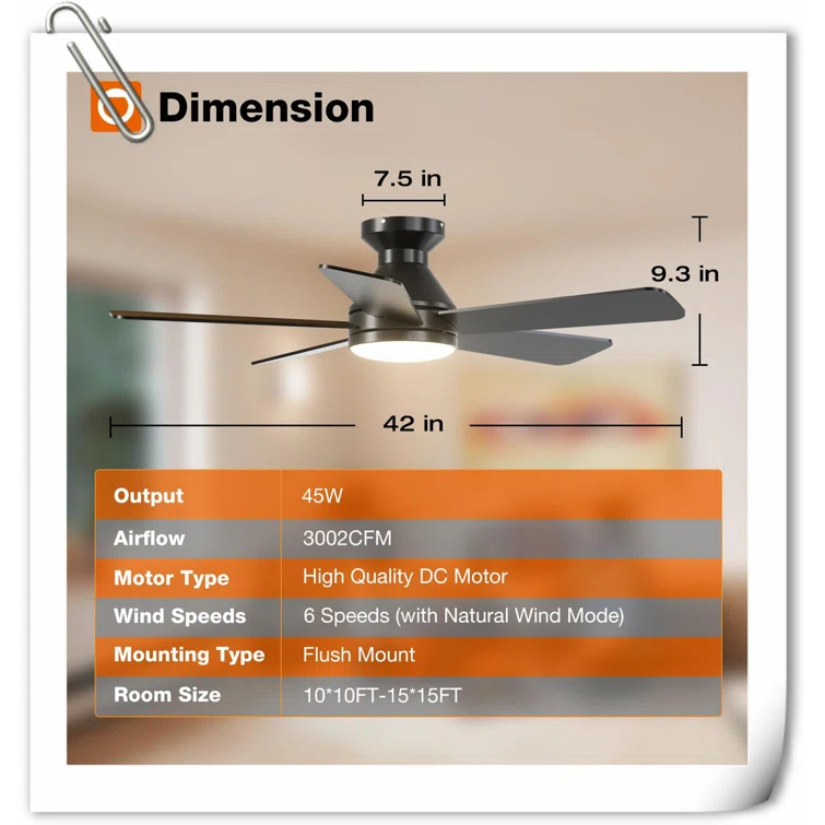 Ivy Bronx Myhrren Ceiling Fan with LED Lights