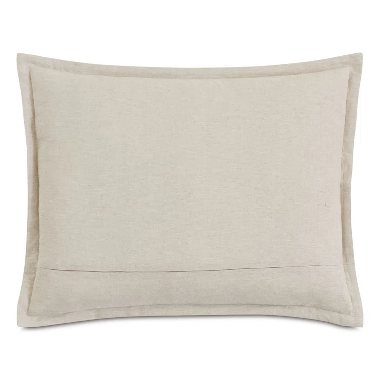 Standard Size Beige and White Geometric Polyester Pillow Sham