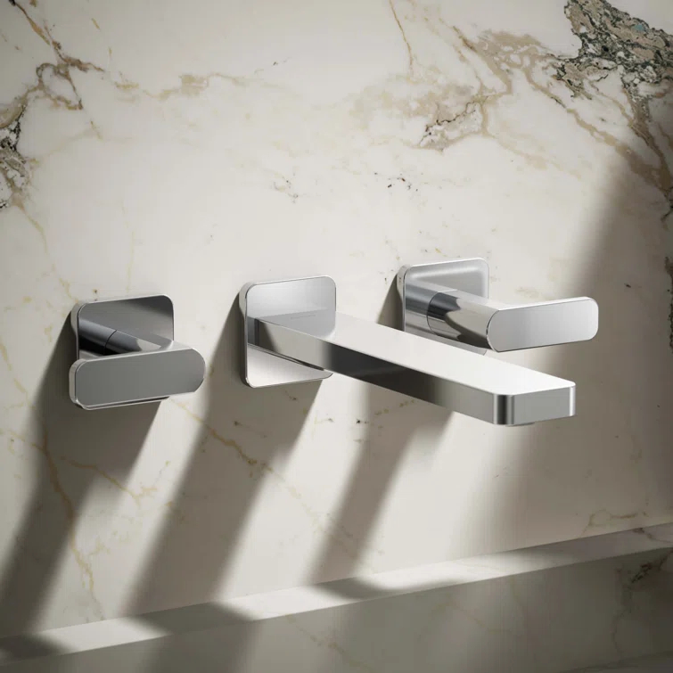 Parallel Wall-Mount Bathroom Sink Faucet Trim