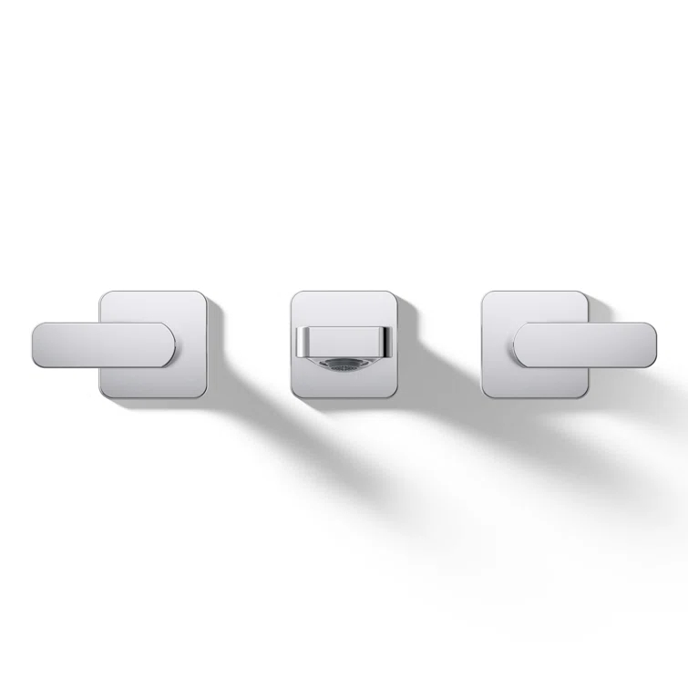 Parallel Wall-Mount Bathroom Sink Faucet Trim