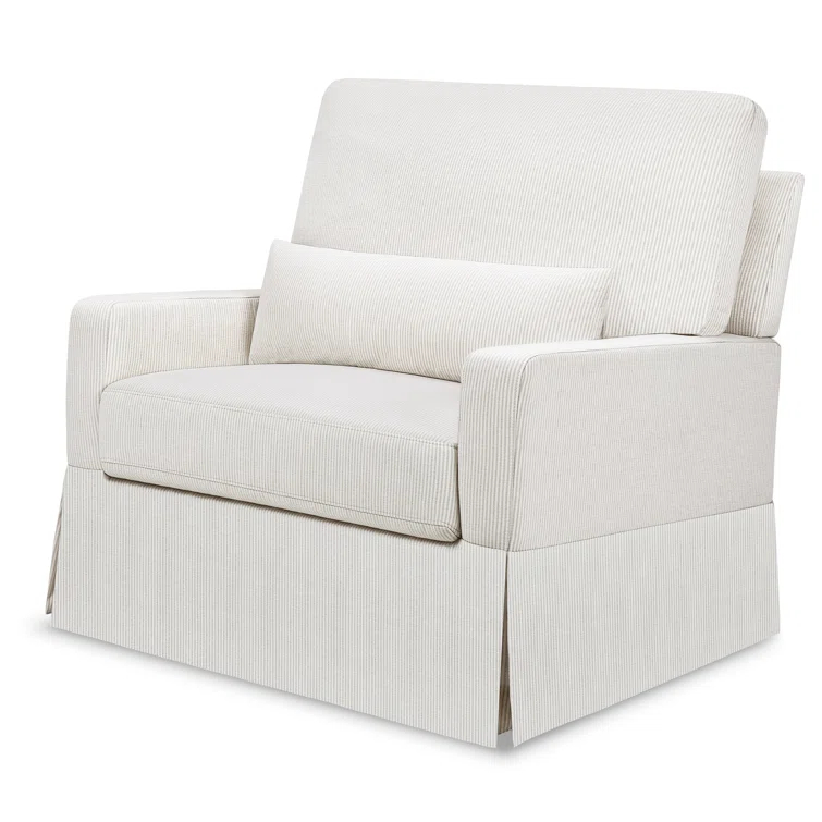 Crawford Pillowback Chair and a Half Upholstered Swivel Glider
