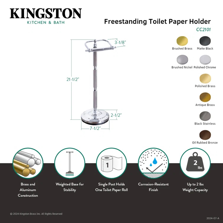 Kingston Brass Georgian Freestanding Toilet Paper Holder