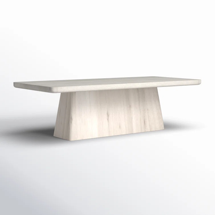White Wash Oak Rectangular Pedestal Dining Table