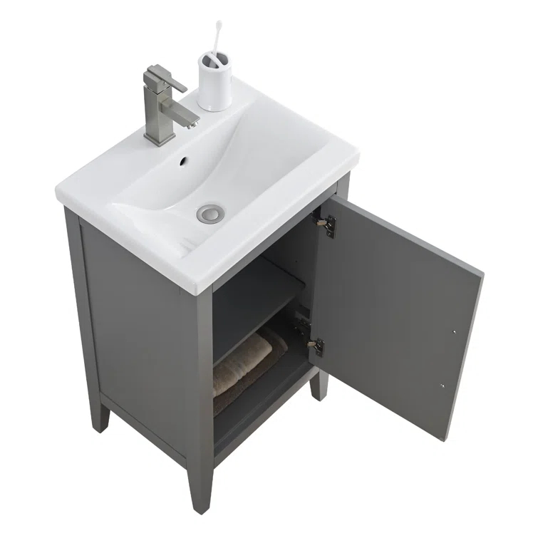 20'' Single Bathroom Vanity with Ceramic Top