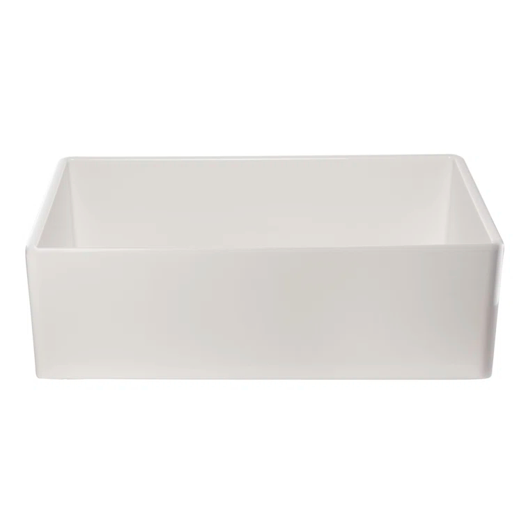 Alfi Brand 34.8'' L Farmhouse / Apron Single Bowl Fireclay Kitchen Sink AB533-W