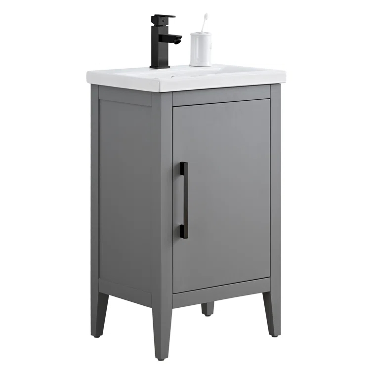 20'' Single Bathroom Vanity with Ceramic Top