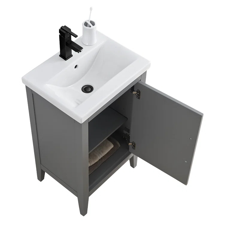 20'' Single Bathroom Vanity with Ceramic Top