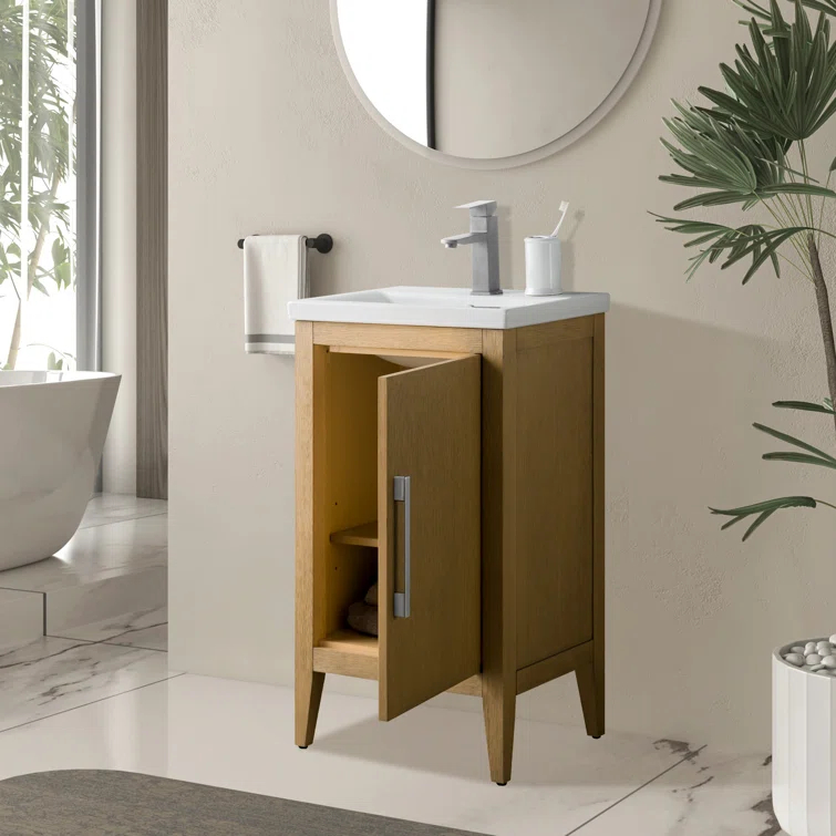 20'' Single Bathroom Vanity with Ceramic Top