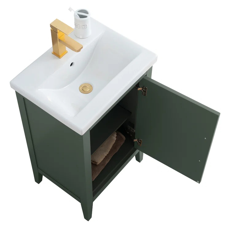 20'' Single Bathroom Vanity with Ceramic Top