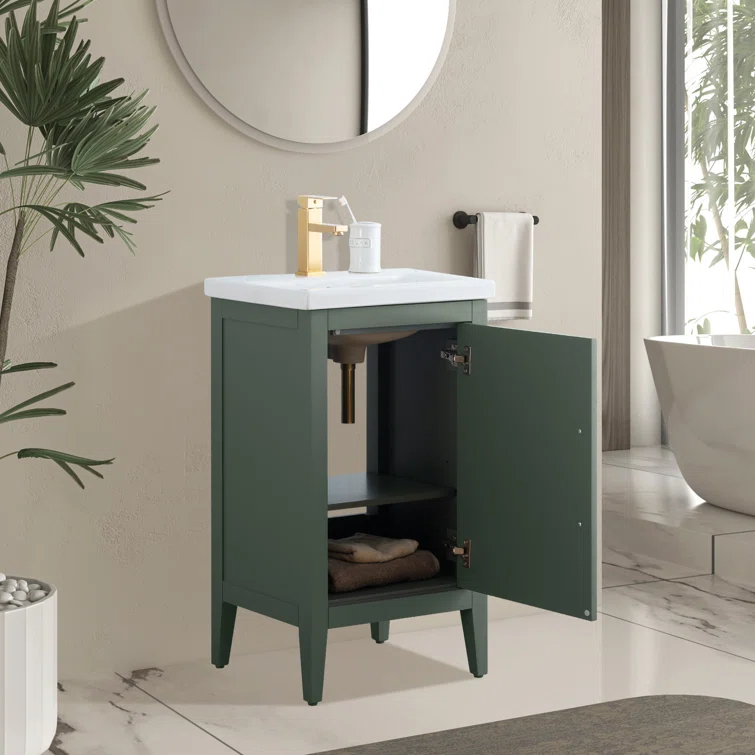 20'' Single Bathroom Vanity with Ceramic Top