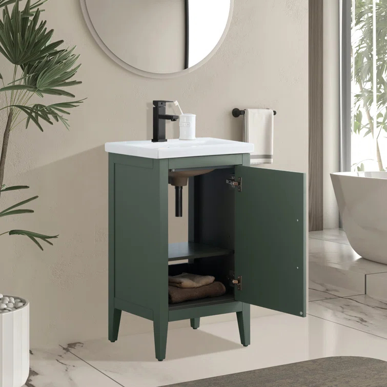 20'' Single Bathroom Vanity with Ceramic Top