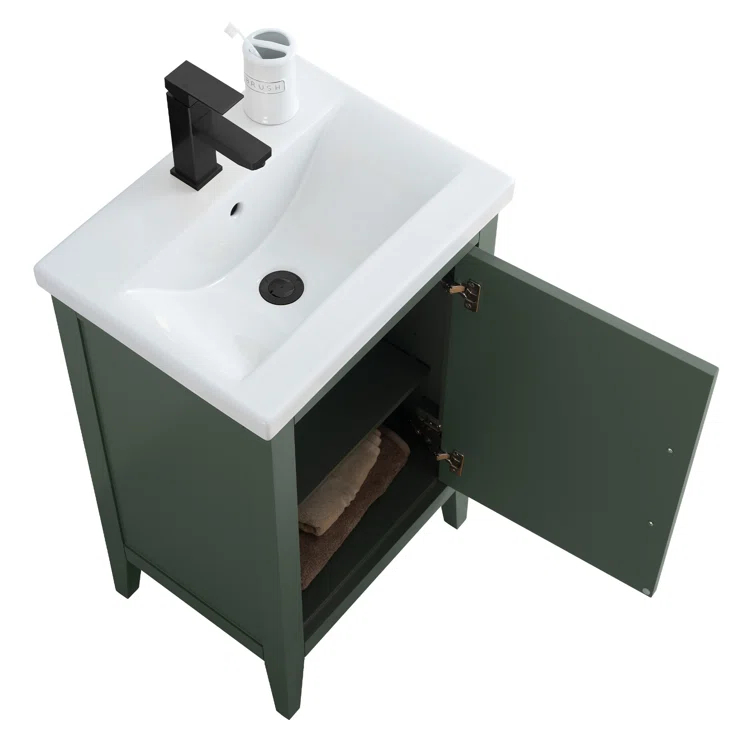 20'' Single Bathroom Vanity with Ceramic Top