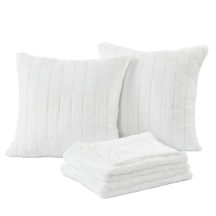 Home Soft Things Luxury Rabbit Faux Fur Throw Blanket
