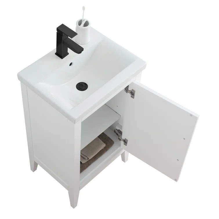 20'' Single Bathroom Vanity with Ceramic Top