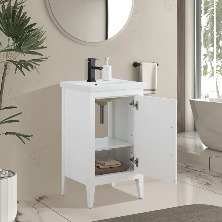 20'' Single Bathroom Vanity with Ceramic Top
