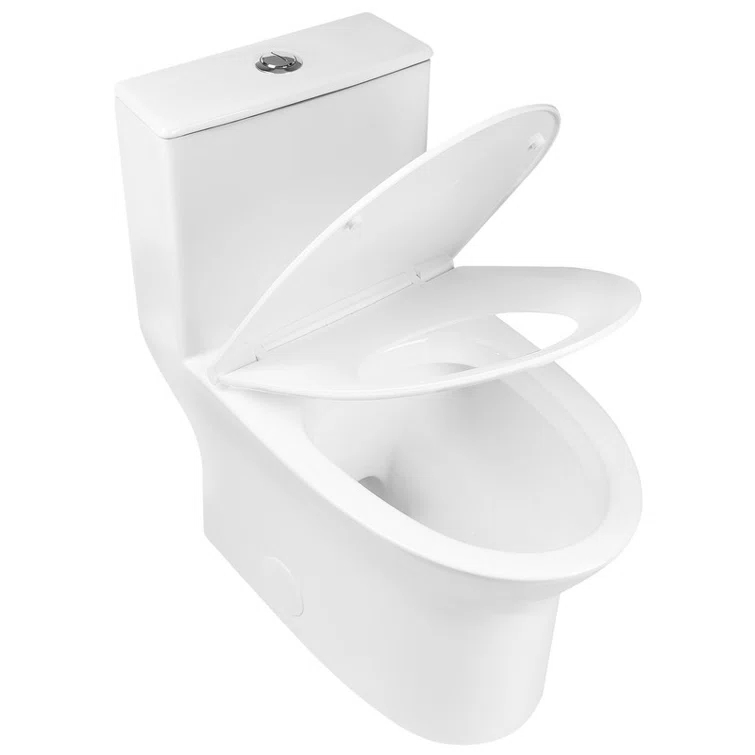 One Piece Toilet For Bathroom, Modern Bathroom Toilet with Dual Flush 1.1/1.6 Gpf Fully Skirted Toilets(Soft Close Seat)