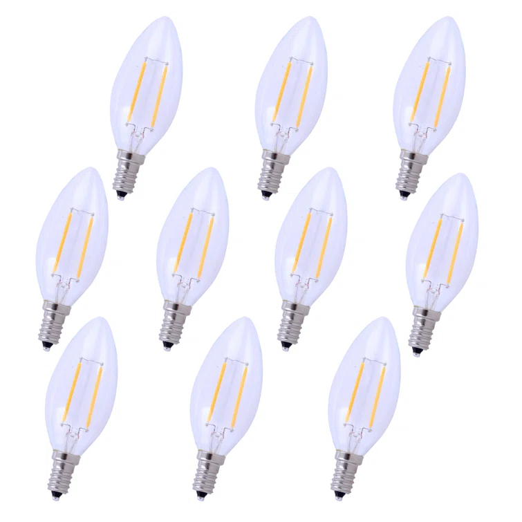 2.5W (25 Watt Equivalent) B10 LED, Non-Dimmable Light Bulb, E12/Candelabra Base