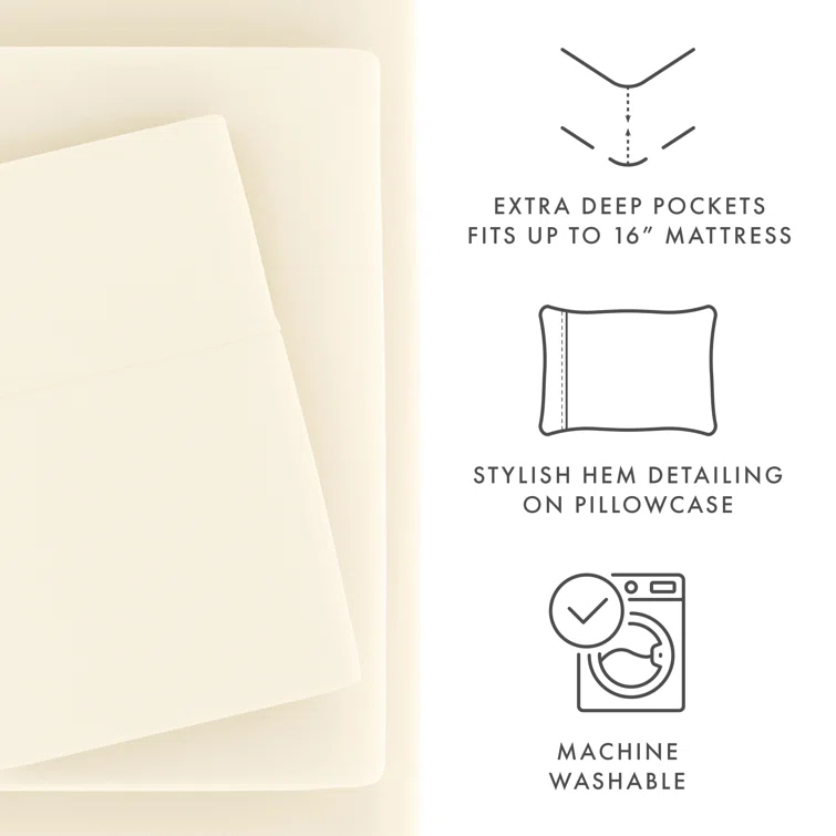 Becky Cameron 1800 Series Double-Brushed Microfiber 4 Piece Sheet Set