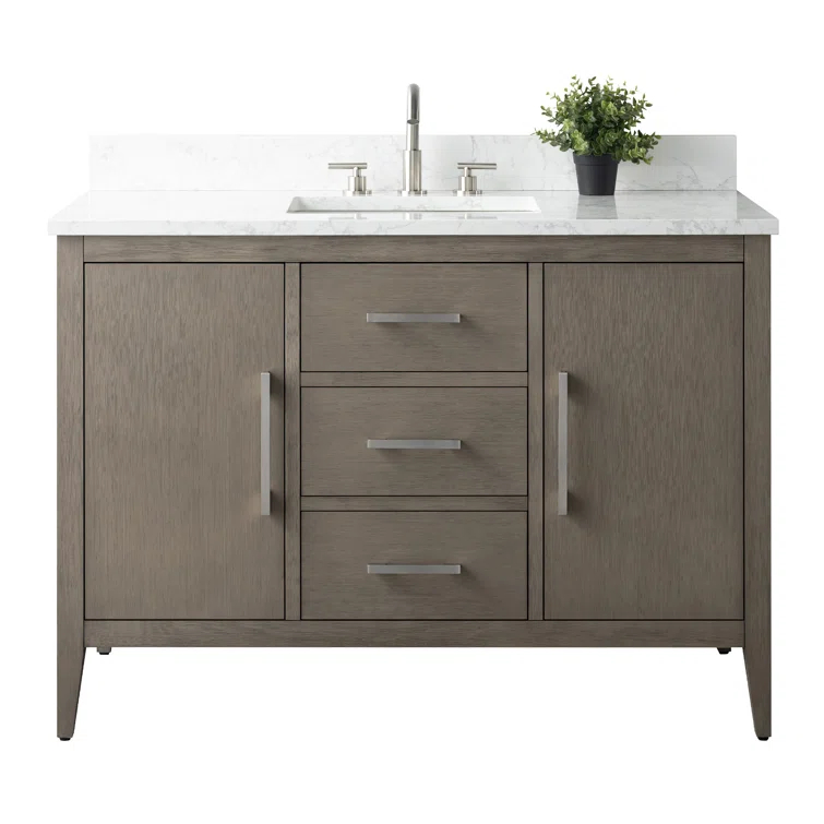 48'' Single Bathroom Vanity with Engineered Marble Top