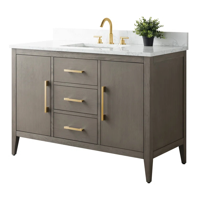 48'' Single Bathroom Vanity with Engineered Marble Top