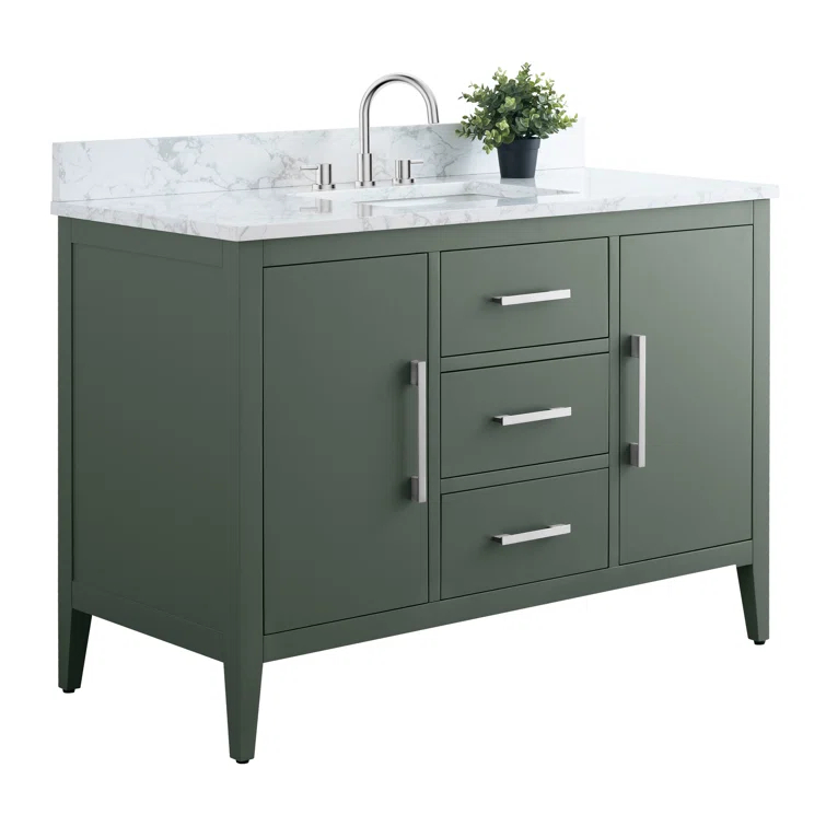 48'' Single Bathroom Vanity with Engineered Marble Top