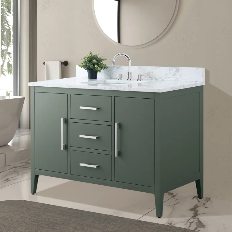 48'' Single Bathroom Vanity with Engineered Marble Top