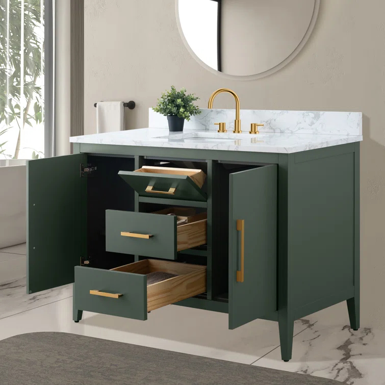 48'' Single Bathroom Vanity with Engineered Marble Top