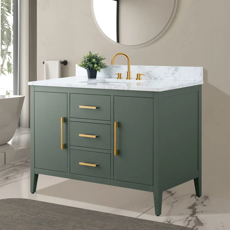 48'' Single Bathroom Vanity with Engineered Marble Top