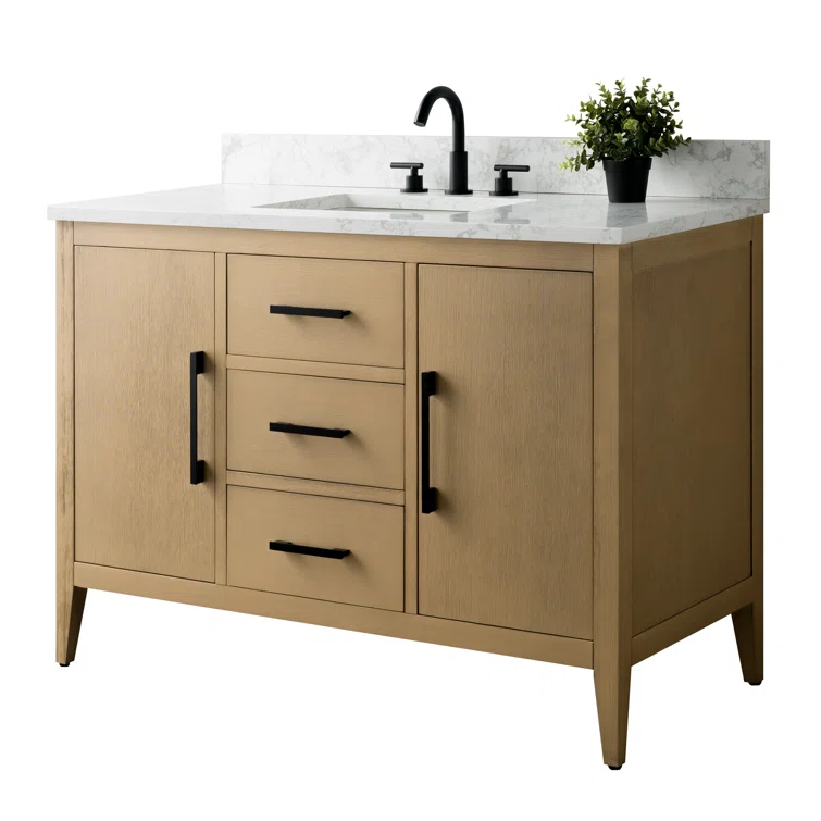 48'' Single Bathroom Vanity with Engineered Marble Top