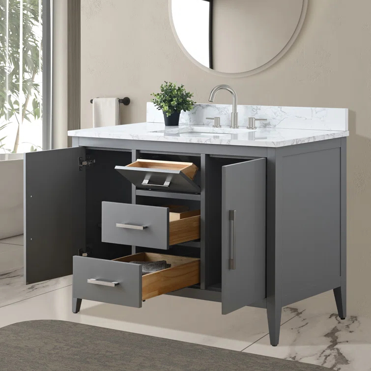 48'' Single Bathroom Vanity with Engineered Marble Top