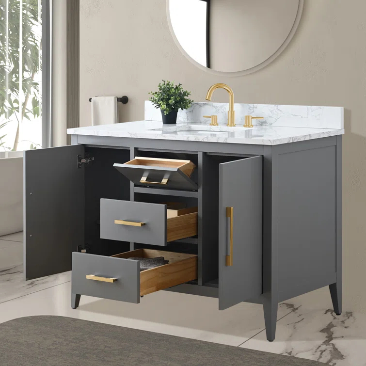 48'' Single Bathroom Vanity with Engineered Marble Top