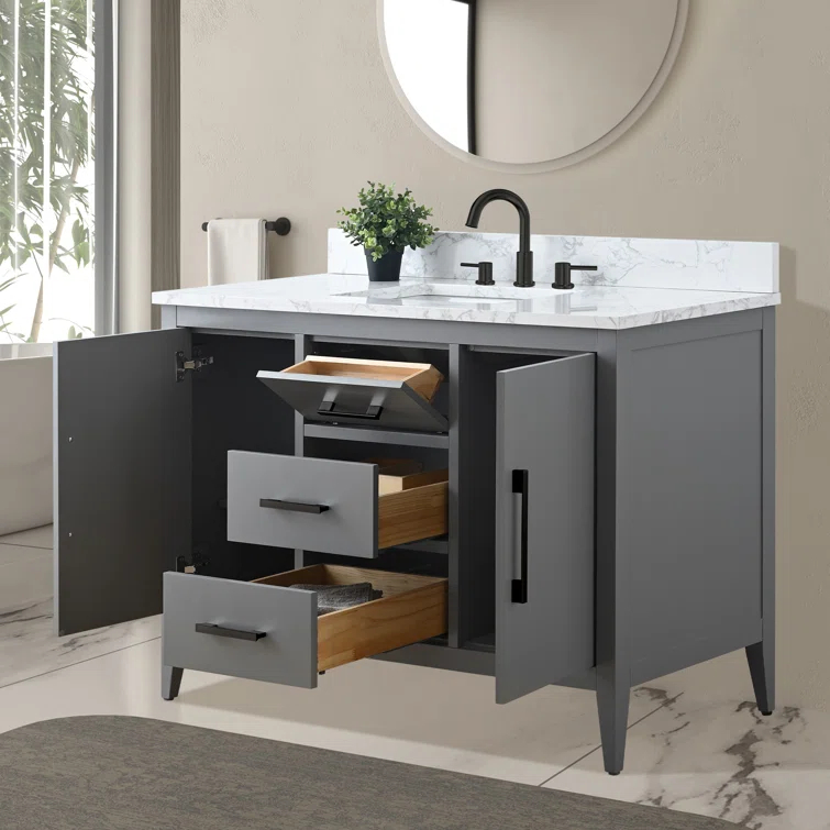 48'' Single Bathroom Vanity with Engineered Marble Top