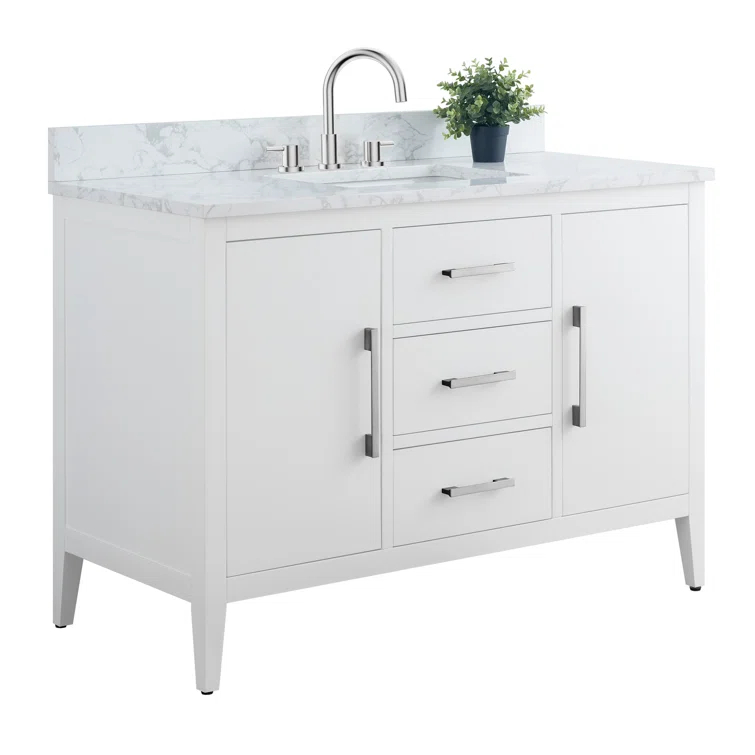 48'' Single Bathroom Vanity with Engineered Marble Top
