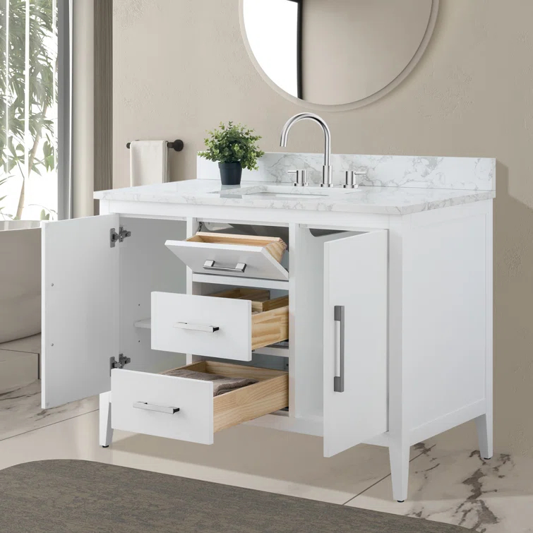 48'' Single Bathroom Vanity with Engineered Marble Top