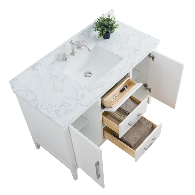 48'' Single Bathroom Vanity with Engineered Marble Top