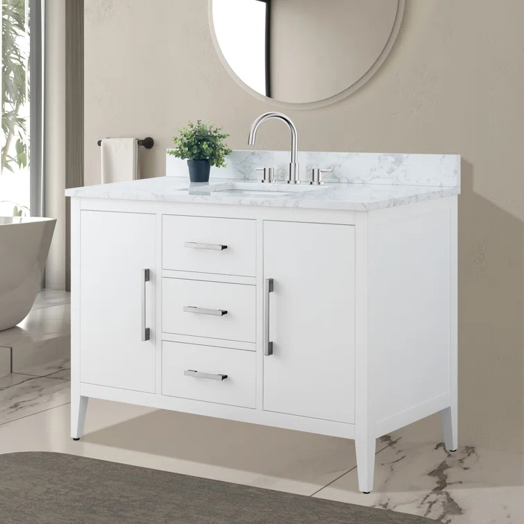 48'' Single Bathroom Vanity with Engineered Marble Top