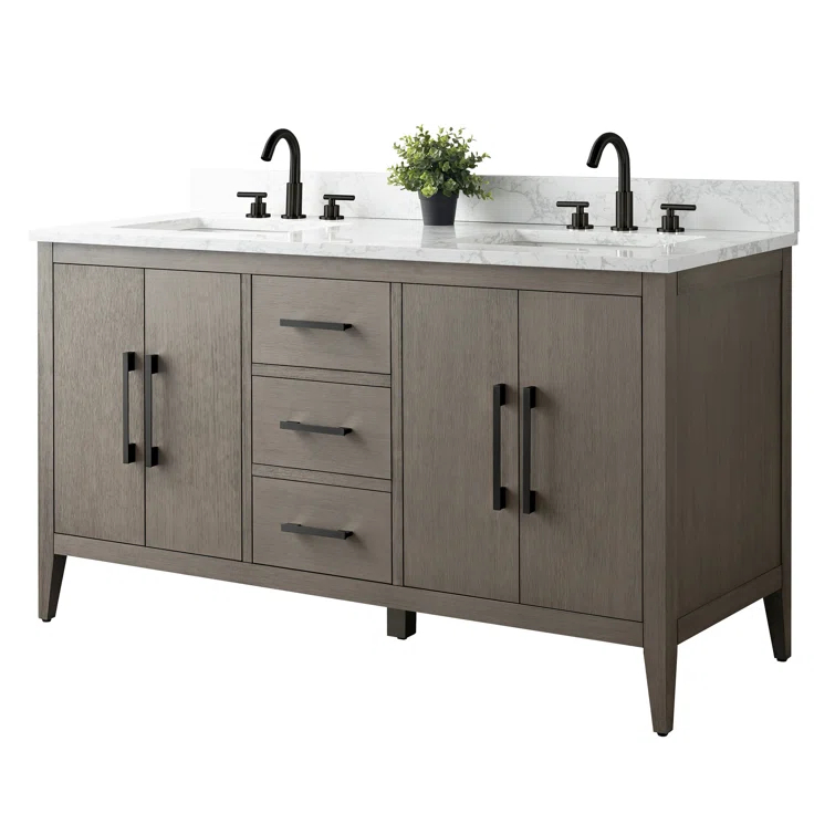 60" Double Bathroom Vanity Set