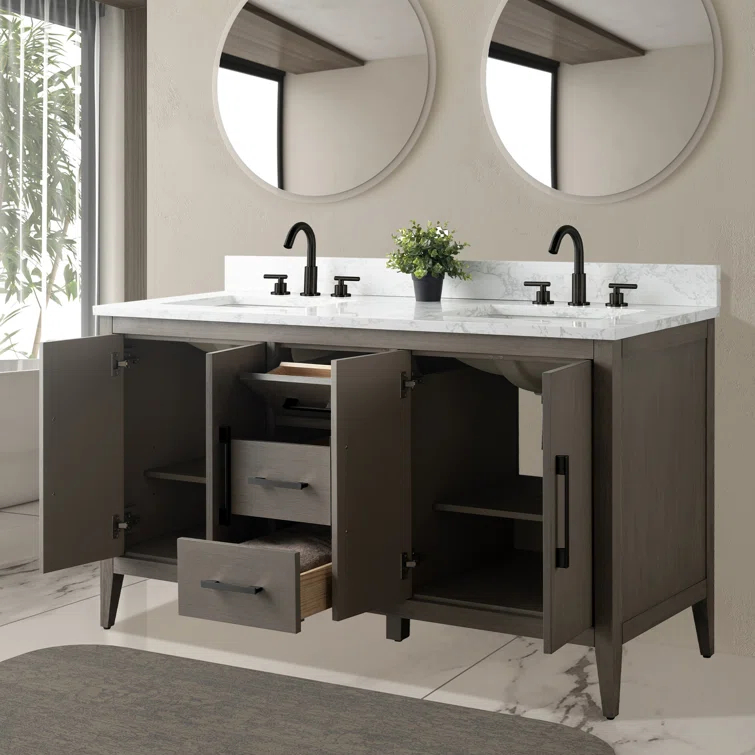60" Double Bathroom Vanity Set
