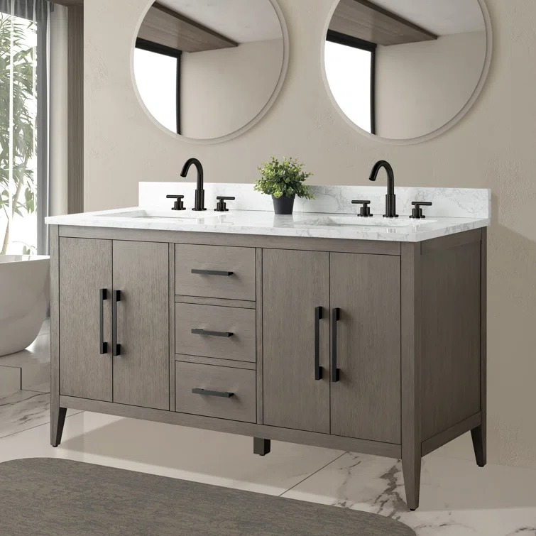 60" Double Bathroom Vanity Set